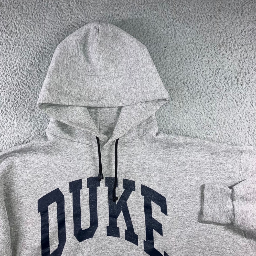 Vintage 90s Duke University Hoodie XL Gray Cotton Express NCAA Blue Devils y2k